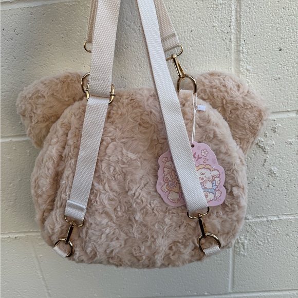 Adorable Bear Plush Lolita Bag with Bows - Cream and Brown - Picture 3 of 4